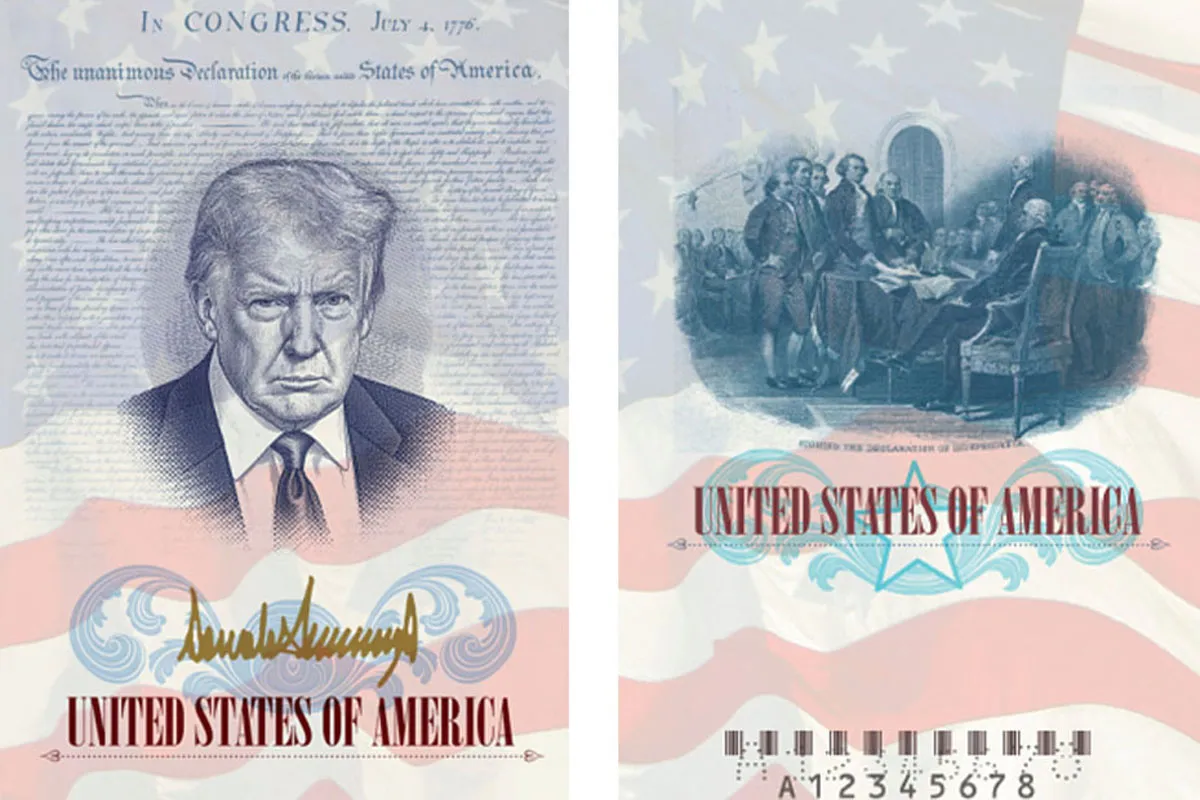 Pasaporte conmemorativo de EE.UU. incluye foto de Trump y advertencia