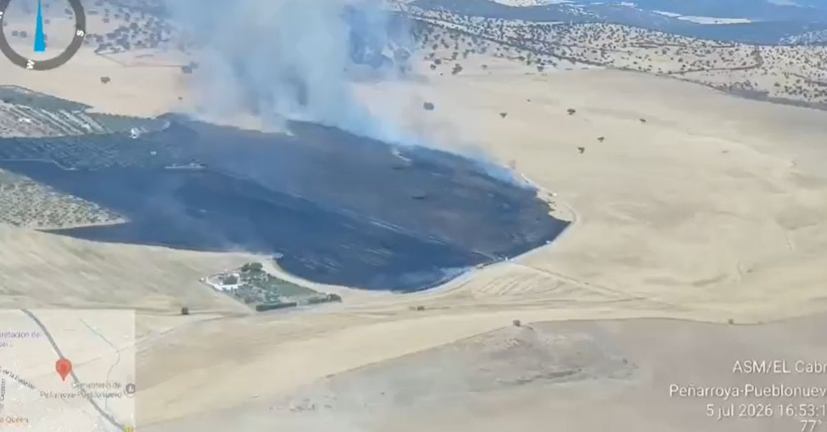 Incendio forestal declarado en Peñarroya-Pueblonuevo
