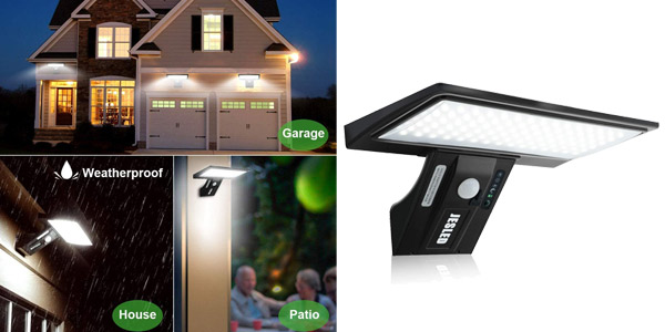 Chollo Pack x4 Luz solar con 90 LED Jesled para exterior con carga USB y 3 modos de luz por sólo 57,75€ (-28%)