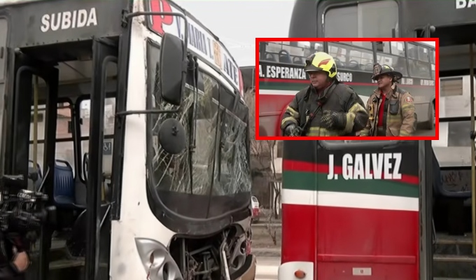 Choque violento entre dos buses en VMT deja 13 heridos
