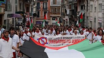 Movilización en Euskal Herria en apoyo a la resistencia palestina en San Fermín