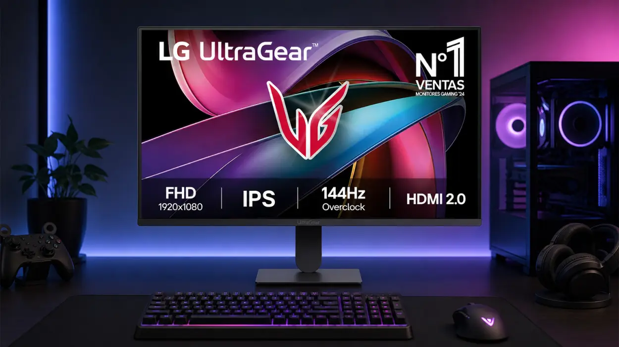 Monitor gaming LG UltraGear de 27" de 144Hz y 1ms por sólo 89€ con envío gratis (-25%)