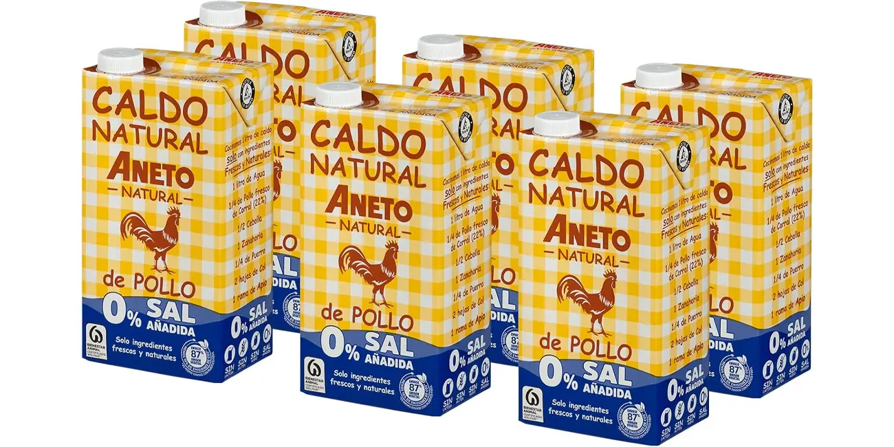 Oferta: Pack de 6 caldos de pollo Aneto Natural por 22,77€