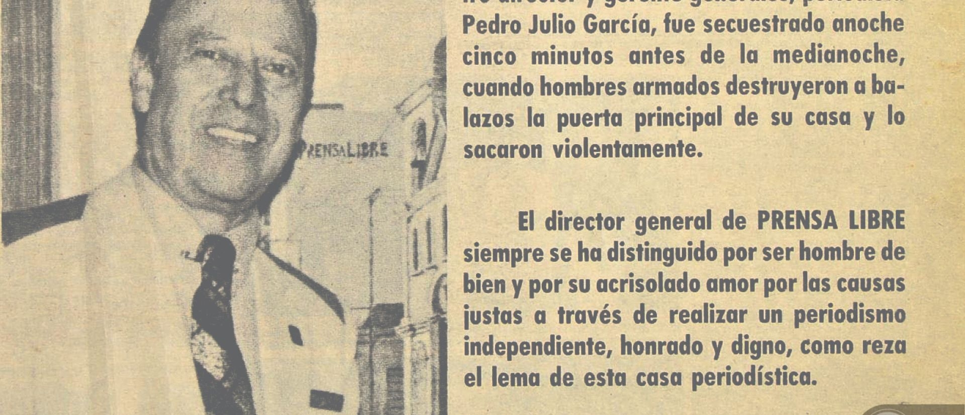 Secuestran al periodista Pedro Julio García, cofundador de Prensa Libre