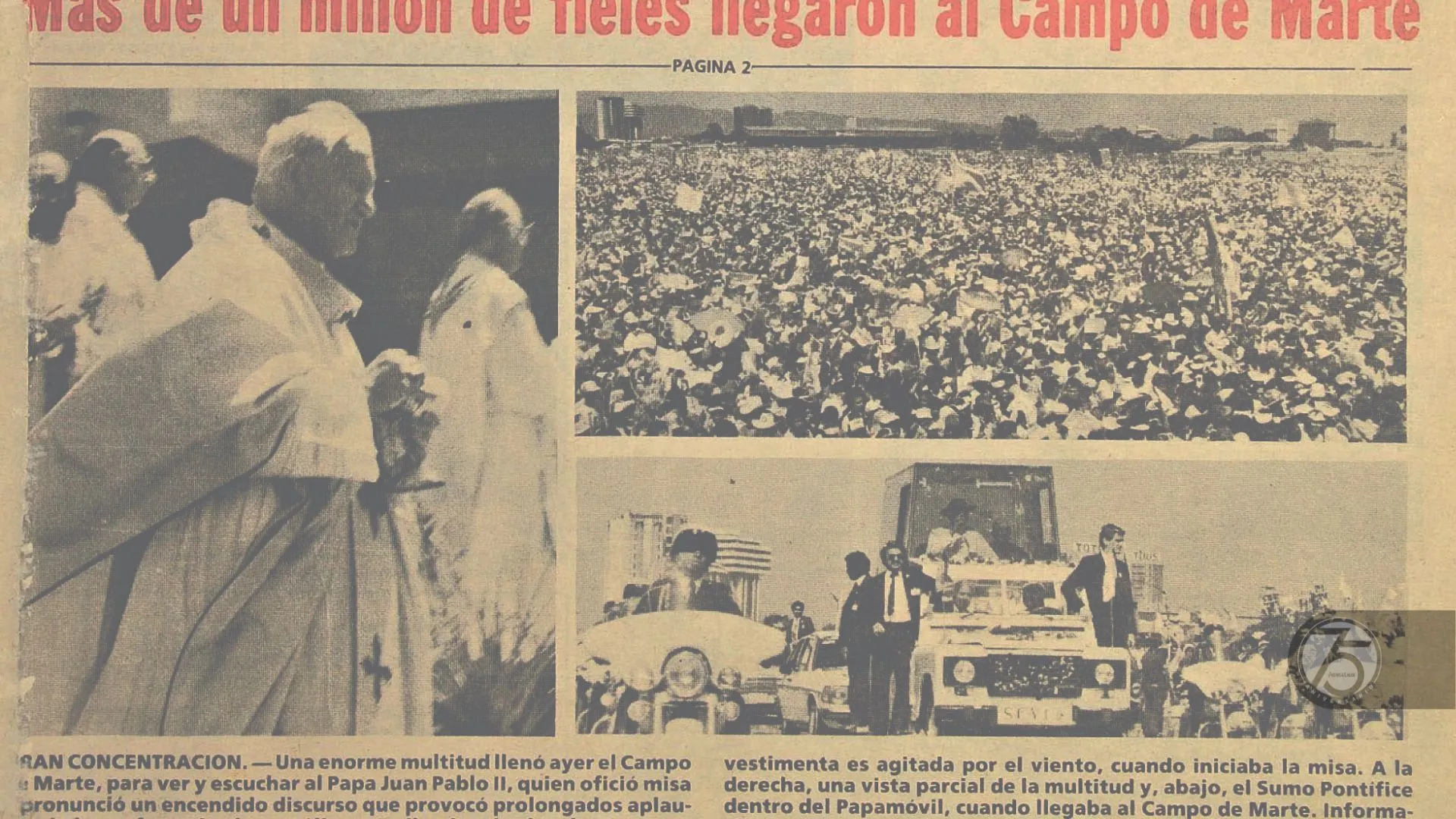 Papa Juan Pablo II visita Guatemala el 7 de marzo de 1983