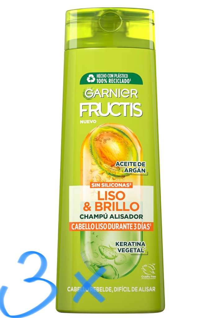 Pack de 3 champús Garnier Fructis Hidraliso con 56% de descuento en Amazon