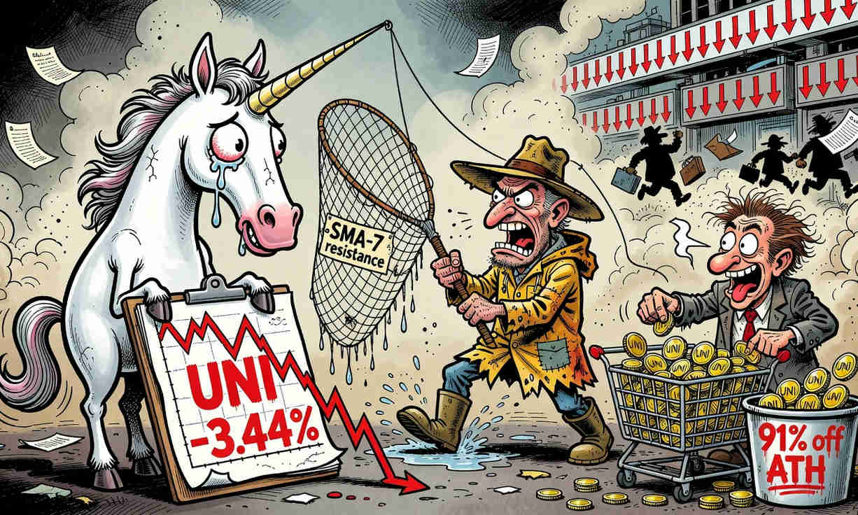 Uniswap cae a 3,65 USD en semana volátil