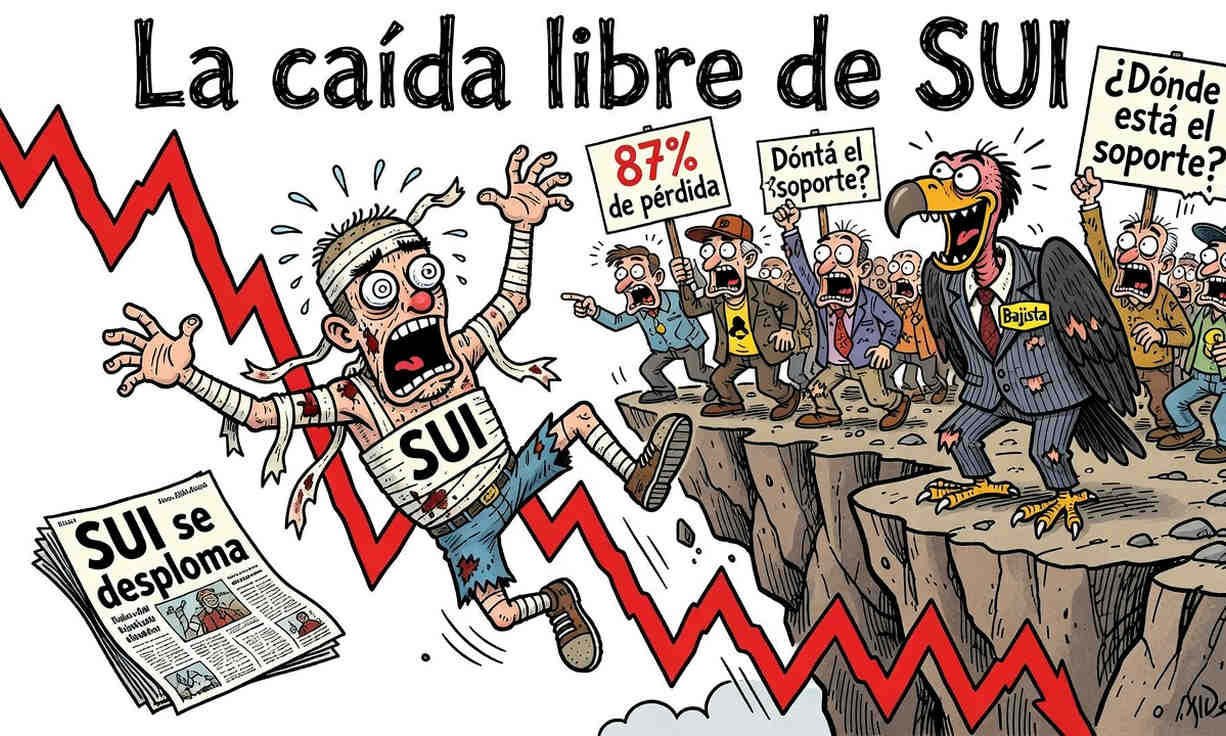 SUI cae a USD 0.68, perdiendo 87% desde su máximo histórico