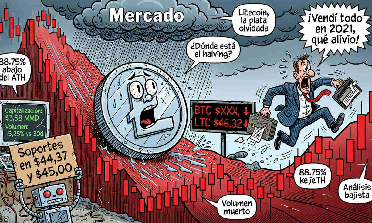 LTC cae 2.32% y pierde soporte técnico