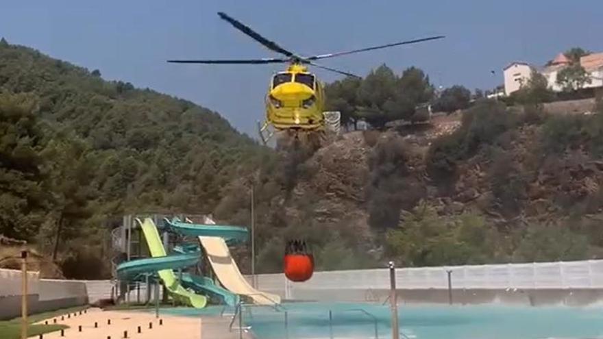 Parque acuático de la Vall ayuda contra incendio antes de su apertura