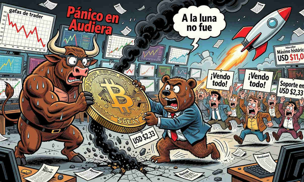 Audiera ($BEAT) se desploma 22.8% y pierde nivel de USD 2.42