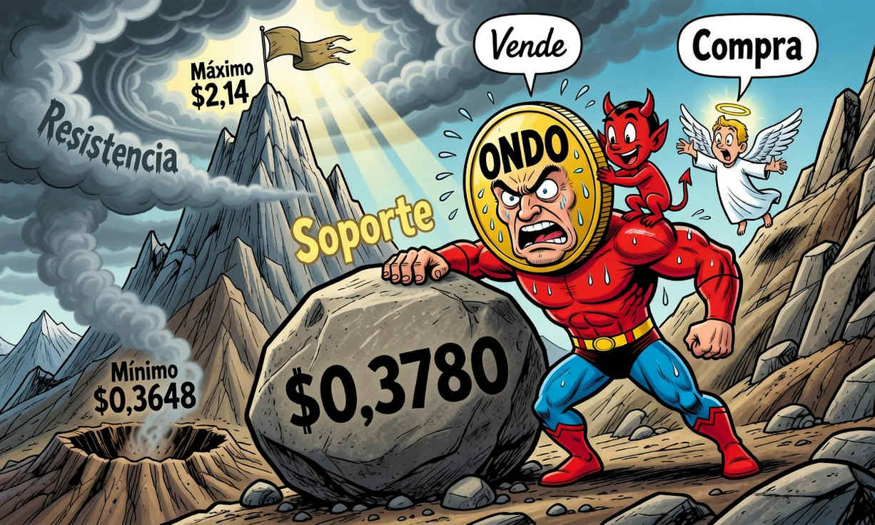 ONDO recupera 1.45% y enfrenta prueba clave entre USD 0.3876 y 0.3921