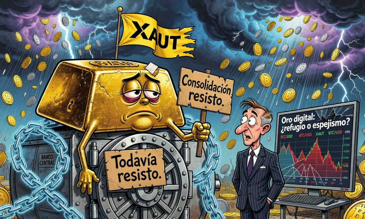 XAUT consolida en USD 1,946.89; oro tokenizado espera señales macro