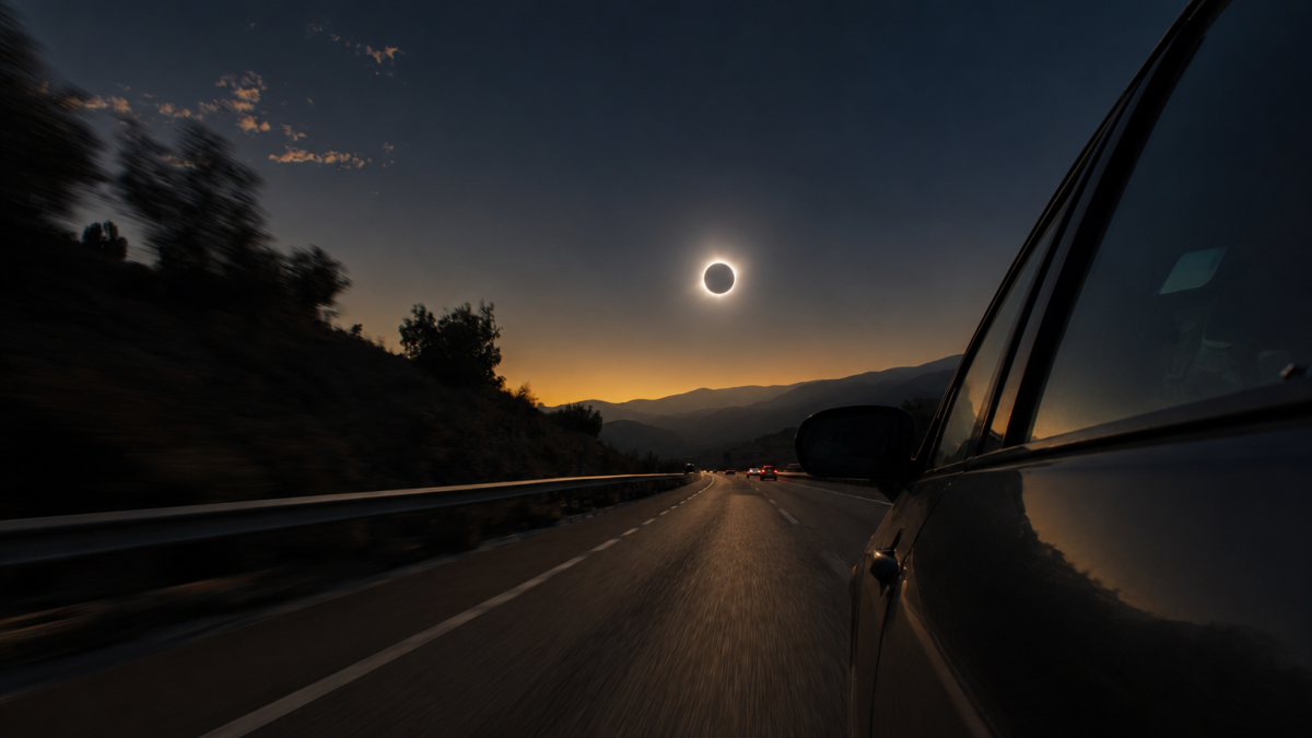 Errores al conducir durante un eclipse solar