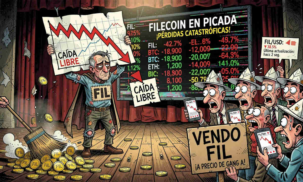 Filecoin cae 73% en un año con tendencia bajista