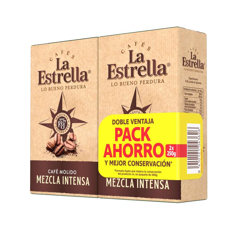 Café molido La Estrella, 500 g con 26% de descuento en Amazon