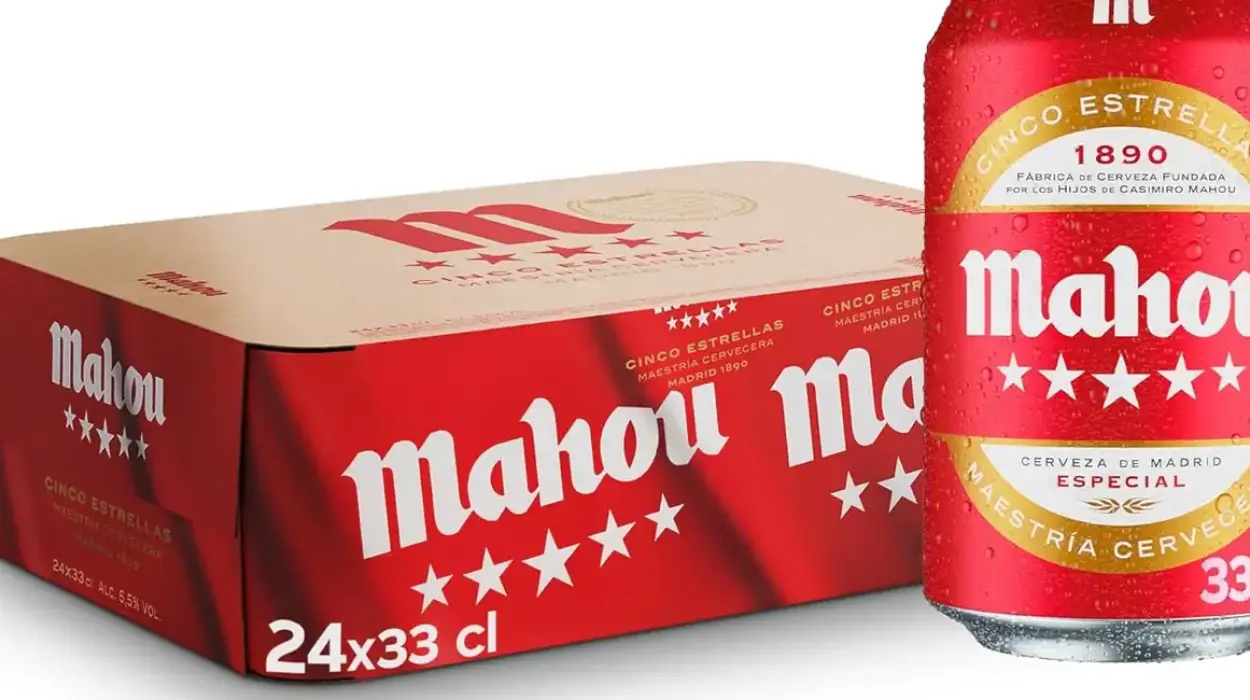 Pack de 24 latas de cerveza Mahou 5 Estrellas de 33 cl por 12,75€ (35% de descuento)