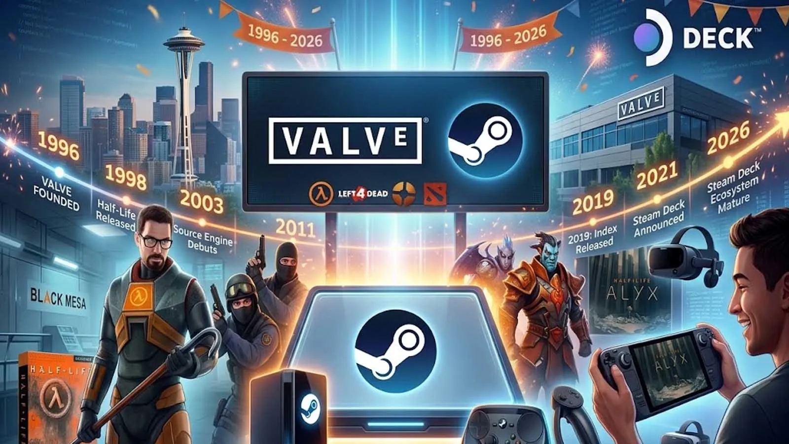 Valve cumple 30 años y su impacto en PC Gaming