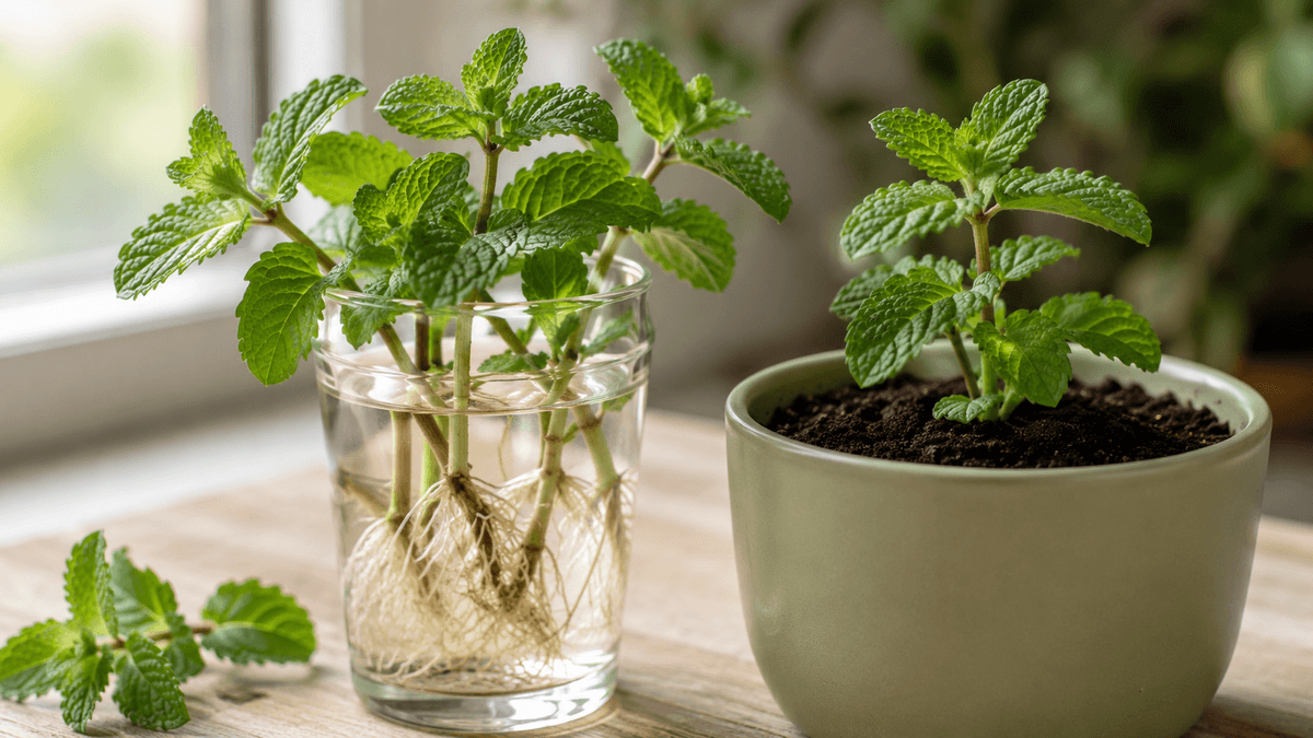 Cómo enraizar esquejes de menta en agua antes de trasplantar