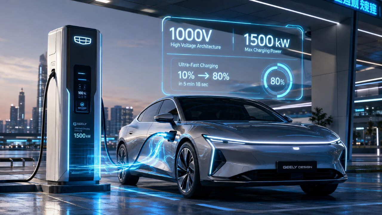Geely desarrolla coches eléctricos de 1.000 V para carga rápida