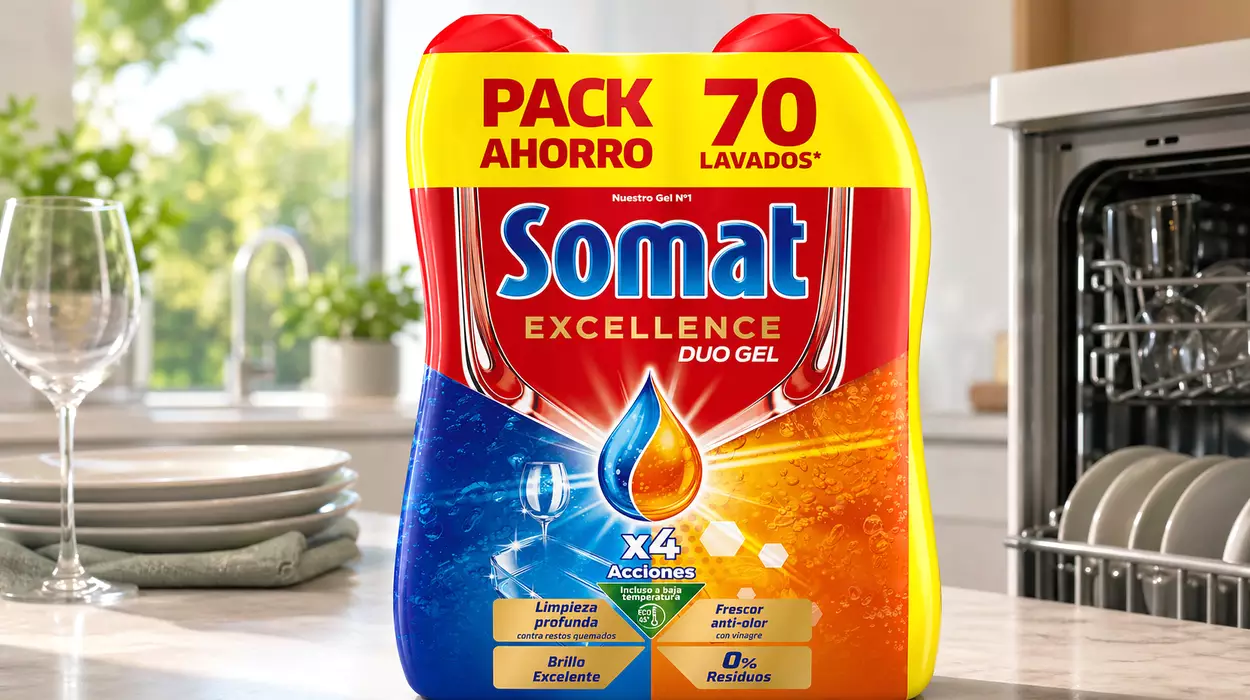 Pack de gel para lavavajillas Somat Excellence Duo en promoción