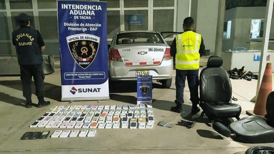 Incautan 91 celulares de alta gama en Tacna valorados en S/ 450 mil