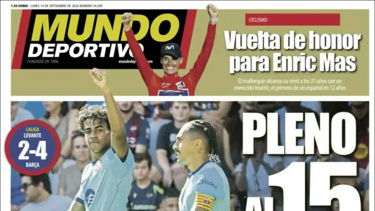 Portadas destacan racha del Barça y estreno de Madring