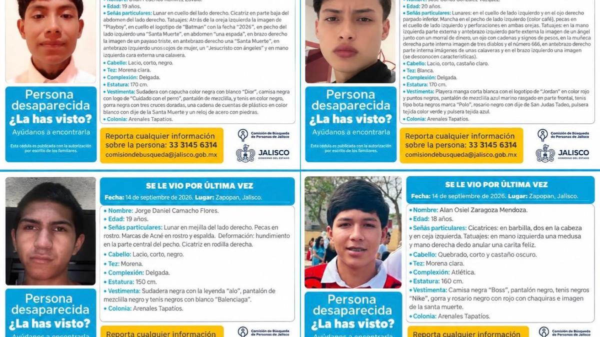 Buscan a cuatro jóvenes desaparecidos en Zapopan tras ataque armado
