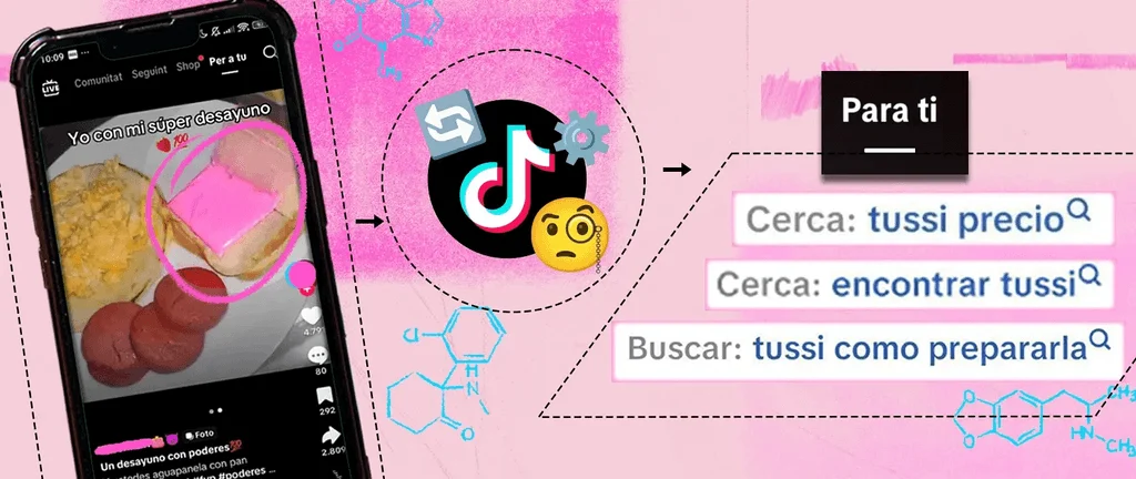 Algoritmo de TikTok sugiere búsquedas para comprar y preparar tusi