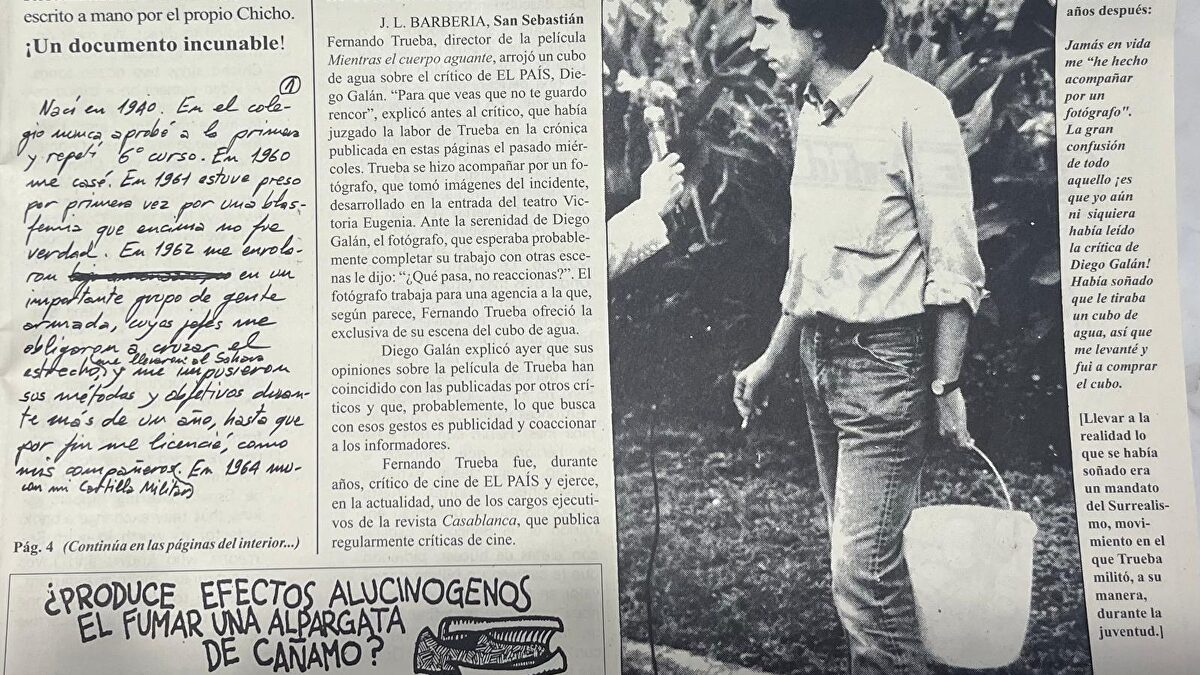 Trueba recuerda incidente con crítico de 'El País'