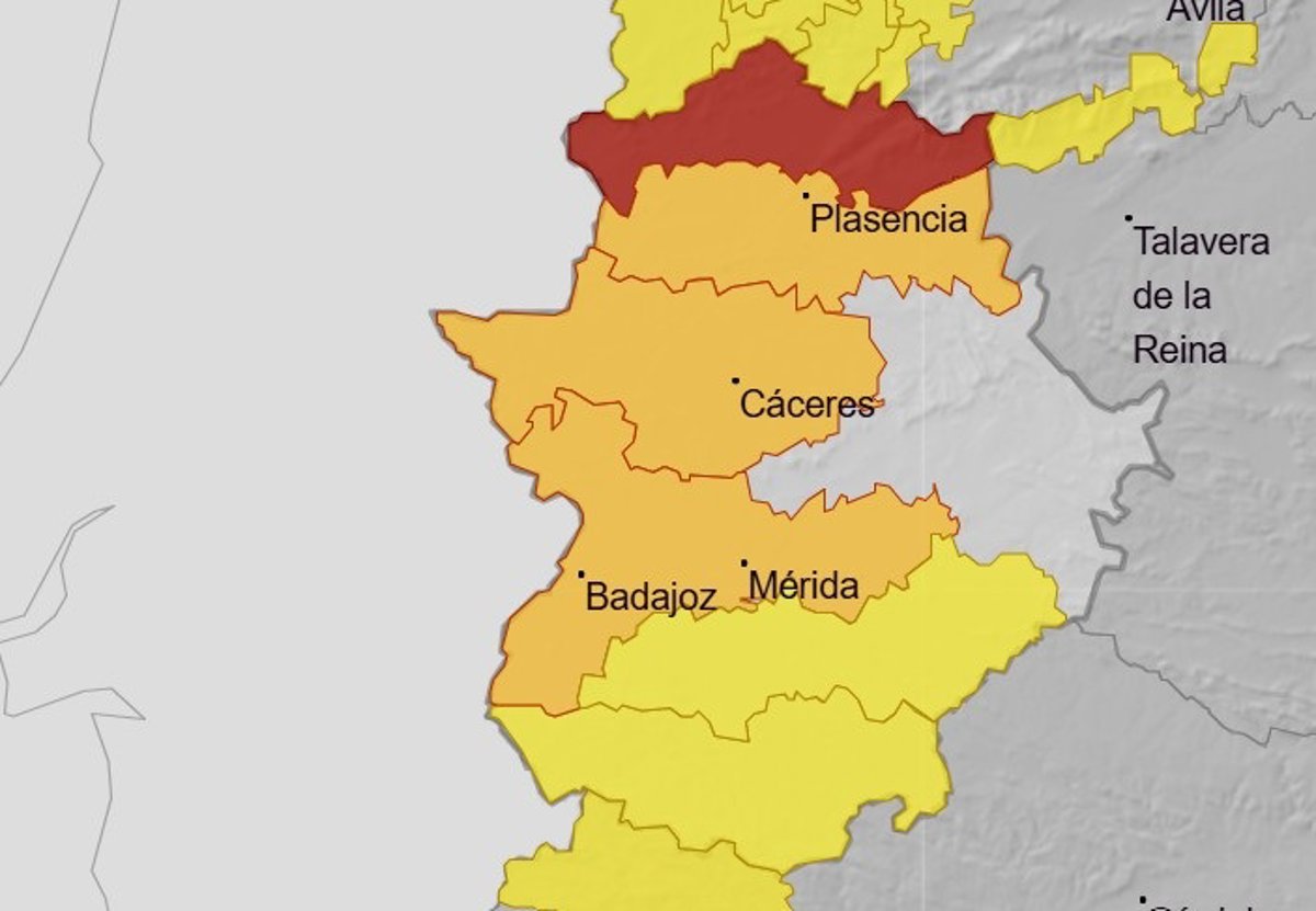 Aemet emite aviso rojo por lluvias en el norte de Cáceres