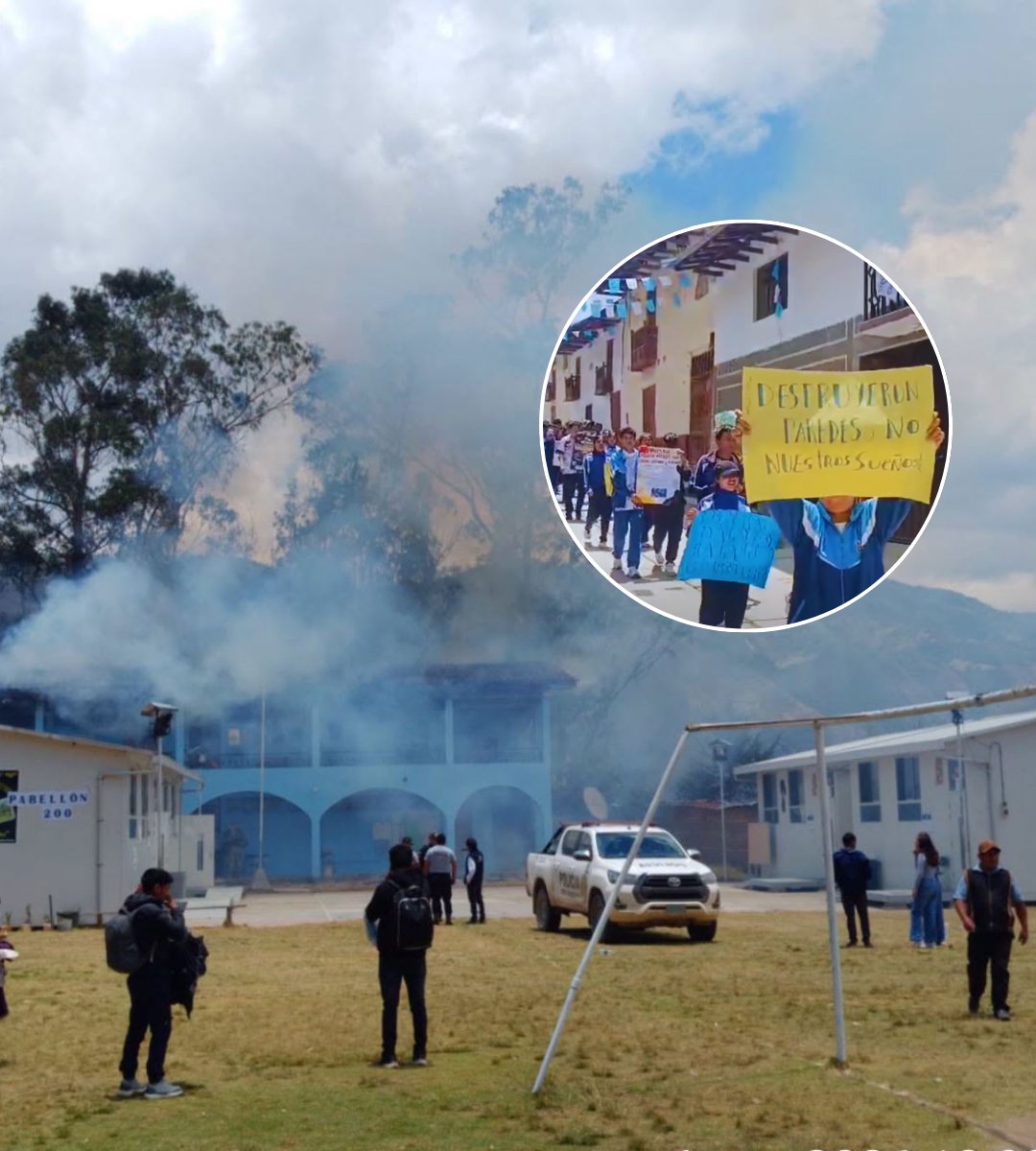 Protestas en Celendín tras atentado en colegio de Sorochuco