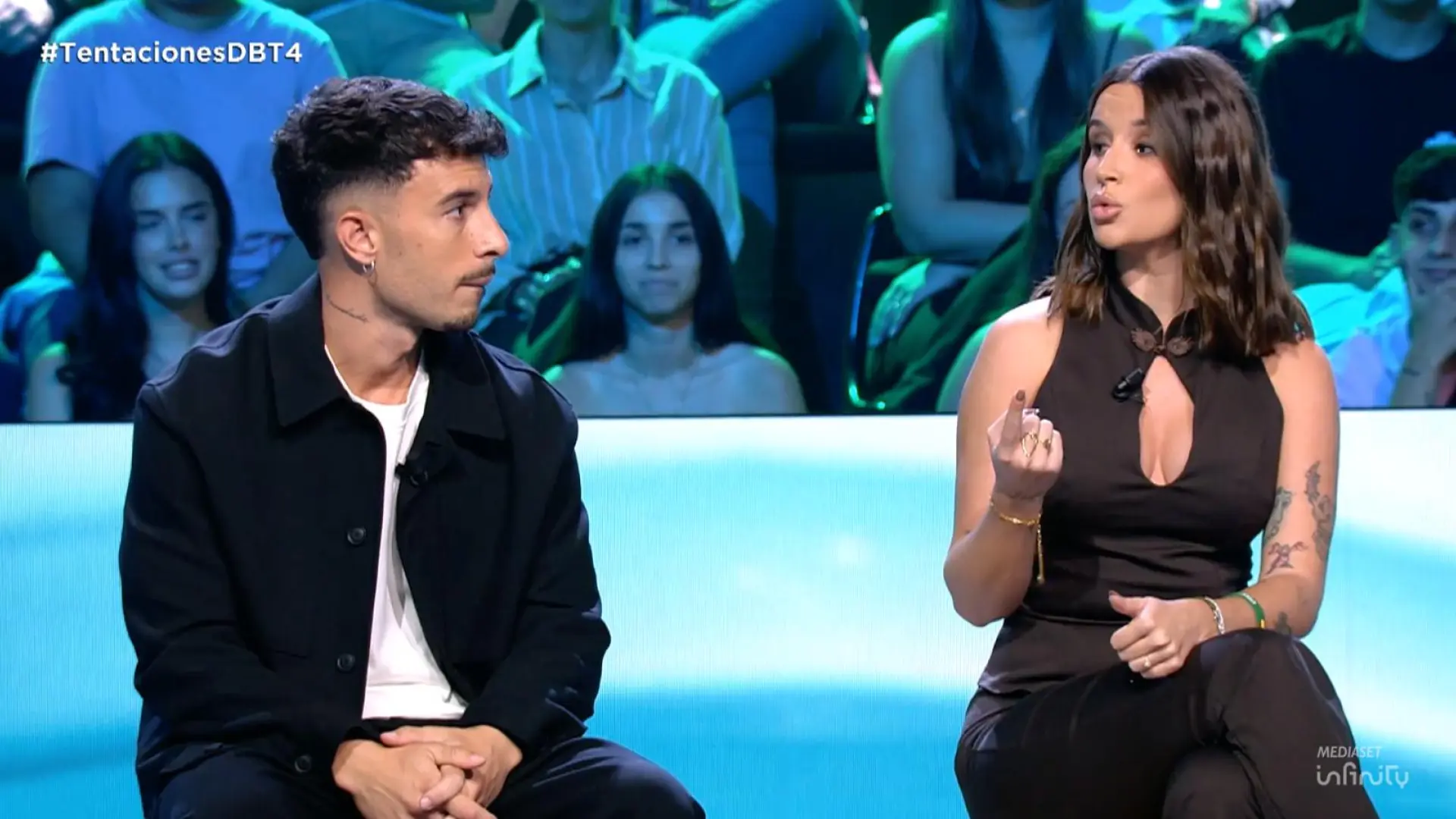 Tenso cara a cara entre Sandra y Juanpi en 'El debate de las tentaciones'