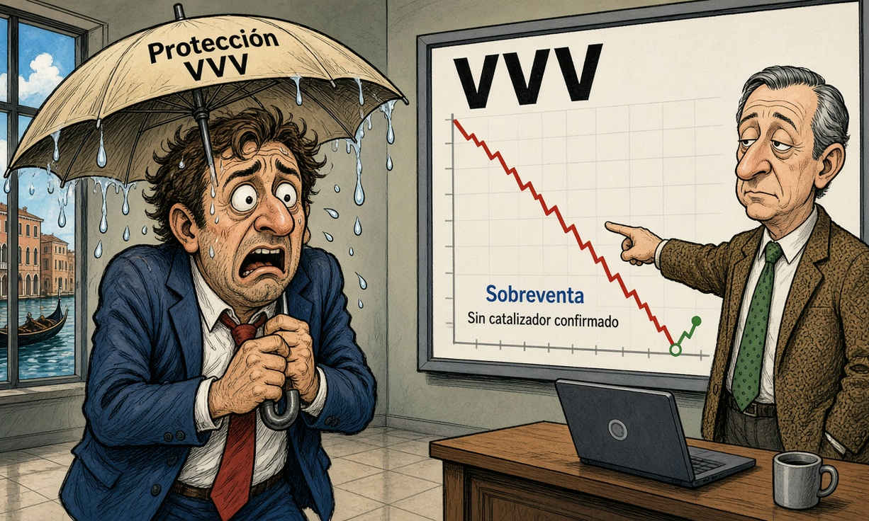 VVV cae 2.50% y muestra señal técnica frágil el 10 de octubre de 2026