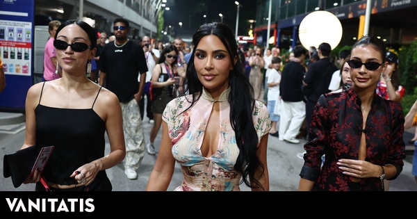 Rebecca Donaldson y Kim Kardashian muestran estilos distintos en GP de Singapur