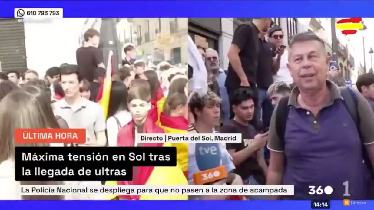 Medios califican de provocadores a ciudadanos en acampada tras desfile del 12-O