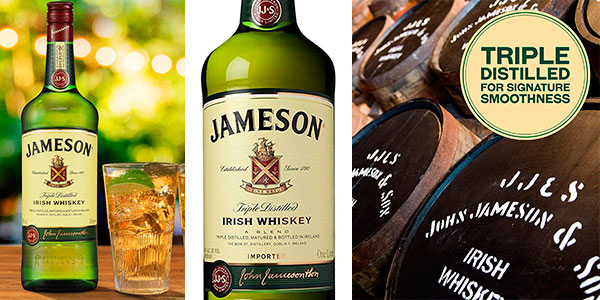 Whisky Jameson de 1.000 ml a 18,75€ con descuento del 33%