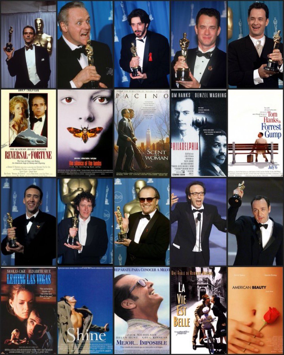 Ganadores del Oscar a Mejor Actor en la década de los 90