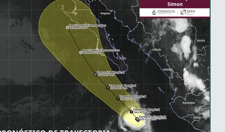 Tormenta tropical Simón se debilita