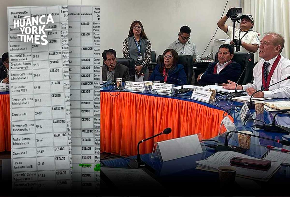 Junín alerta sobre plazas de fallecidos y cesados en lista de personal que busca aprobar Gobierno Regional