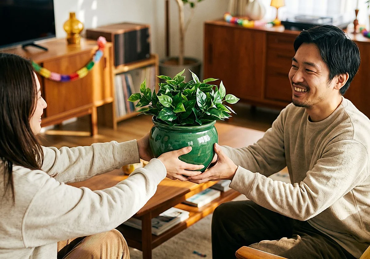 Macetas con plantas artificiales realistas para regalar