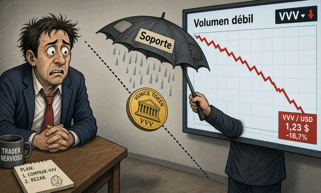 Venice Token (VVV) cae y prueba soportes clave el 24 de octubre de 2026